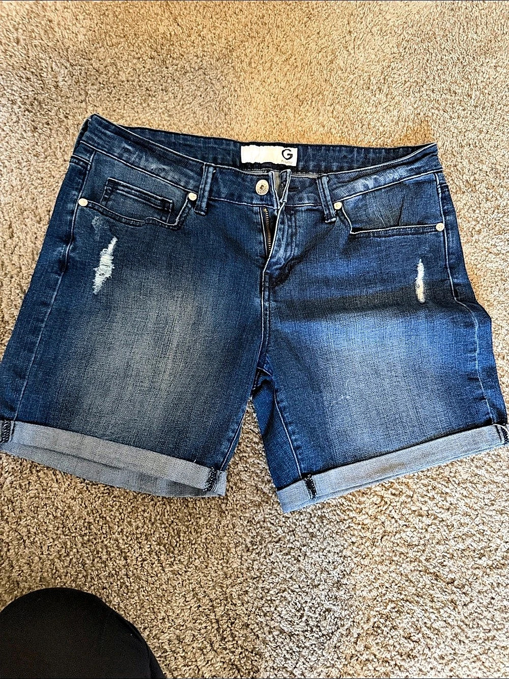 Guess Men's Distressed Denim Jean Shorts Waist 31